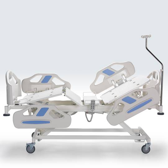 Cama de hospital Nitrocare HB 6460 de quatro motores com superfície de metal
