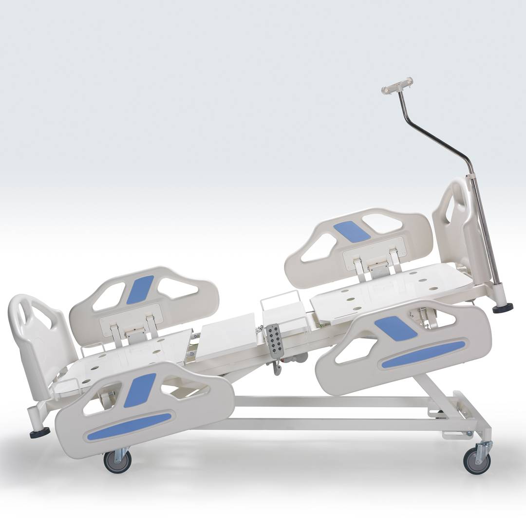 Cama de hospital Nitrocare HB 6460 de quatro motores com superfície de metal