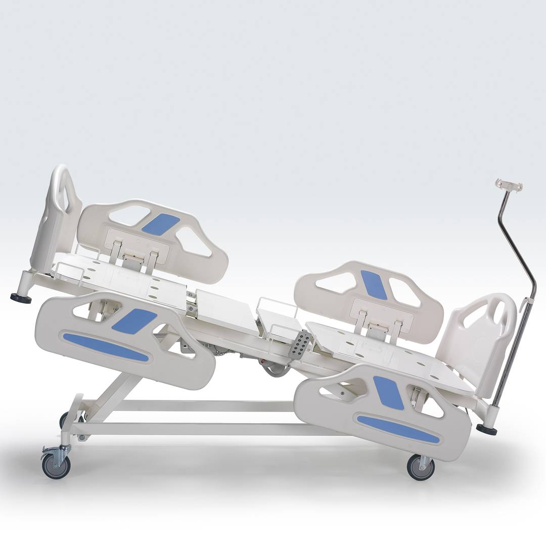 Cama de hospital Nitrocare HB 6460 de quatro motores com superfície de metal