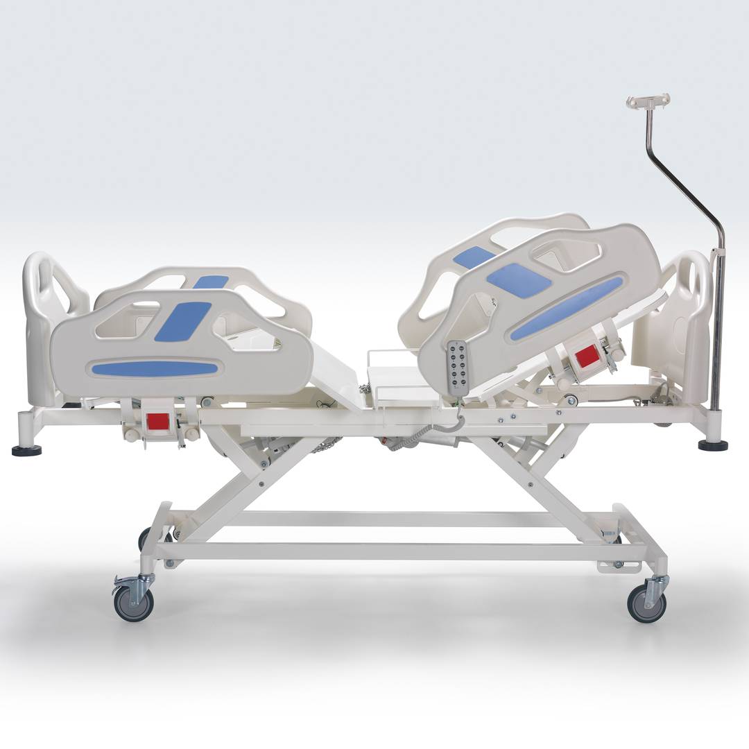 Cama de hospital Nitrocare HB 6460 de quatro motores com superfície de metal