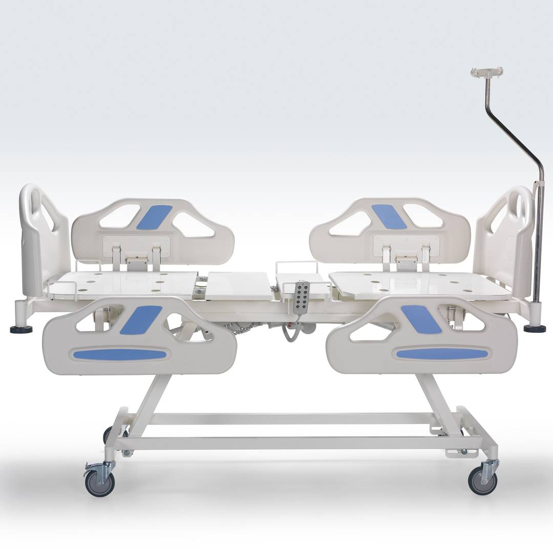 Cama de hospital Nitrocare HB 6460 de quatro motores com superfície de metal