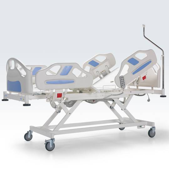 Cama de hospital Nitrocare HB 6460 de quatro motores com superfície de metal