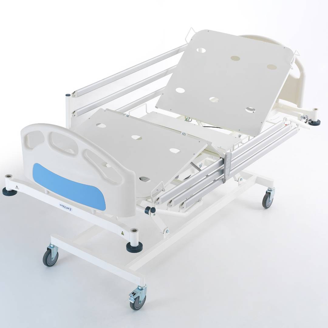 Hospital bed for patient Nitrocare HB 3150 with three motors with metal lying surface