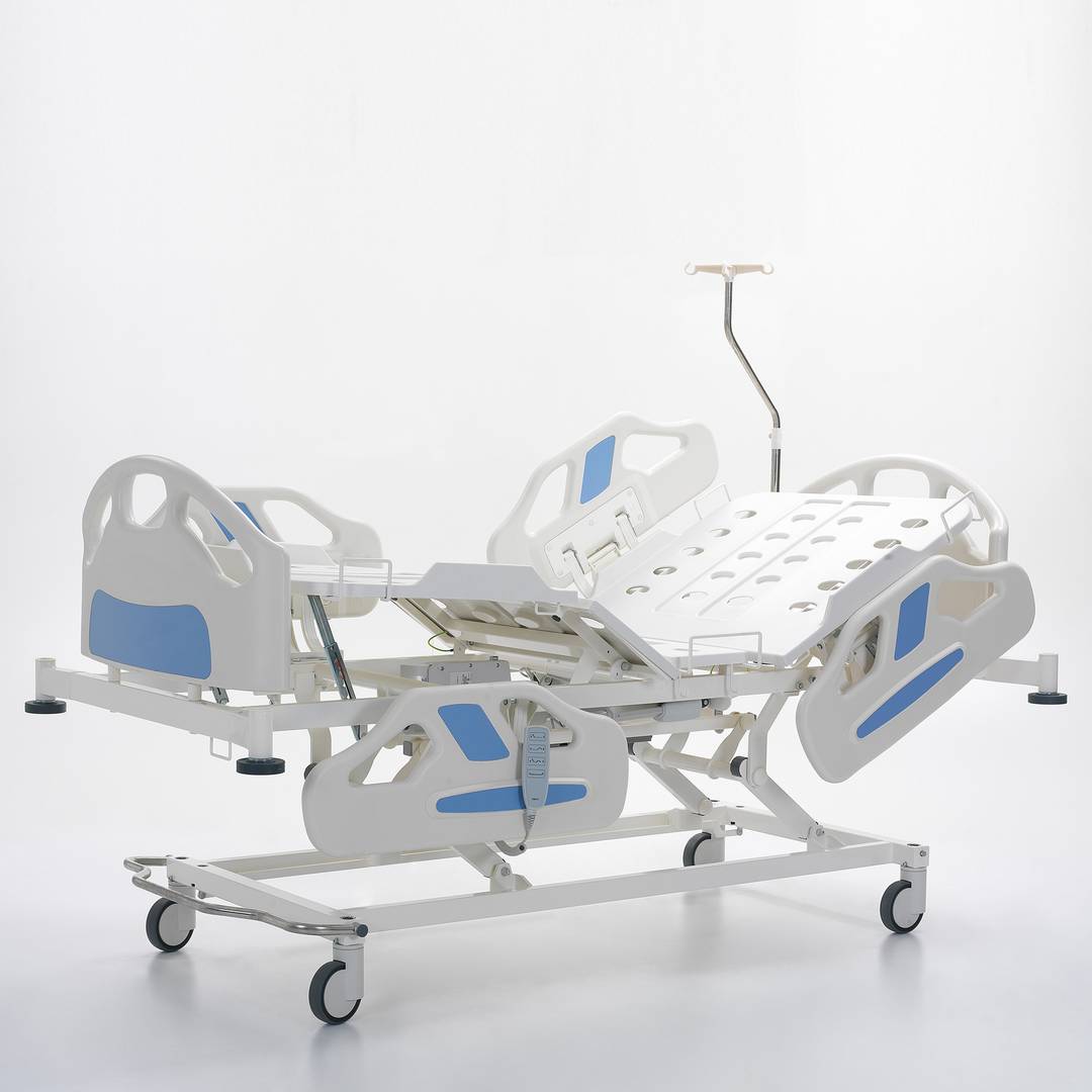 Nitrocare HB 3350 three-motor hospital bed with metal lying surface