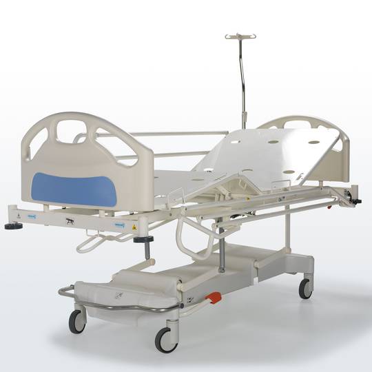 Cama hospitalaria para paciente Nitrocare HB 1310 hidráulica con superficie de acostado metálica