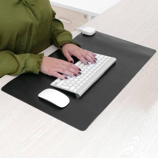 Tapis de bureau imperméable en cuir synthétique pour ordinateur et souris -  Sous-main protecteur pour le bureau et la maison - Rectangulaire S Noir