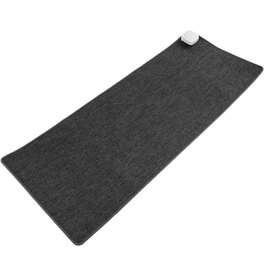 Verwarmd tapijt en pad bureau voor desktop vloer en voet in donkergrijs 80x32cm 77W