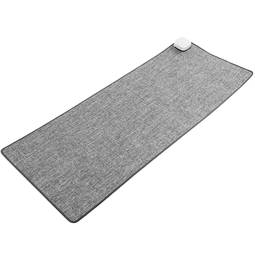 Heizteppich Thermisches Heizmatte Beheizter Teppich Pad-Schreibtisch hellgrau 80x32cm 77W