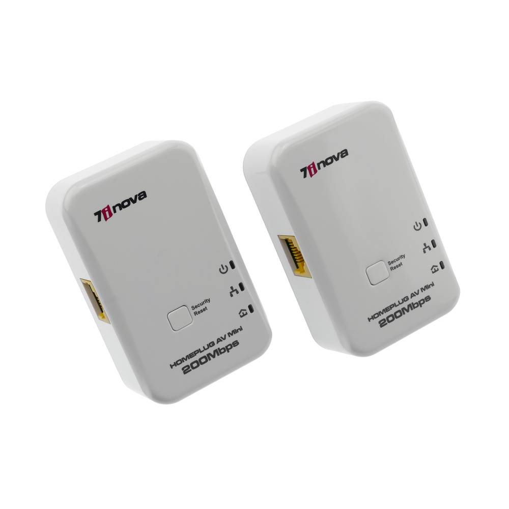 PowerLine homeplug PLC 200Mbps kit de 2 enchufes compactos