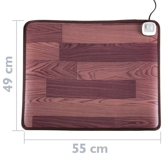 Tapis chauffant moquette thermique pour sol et pieds 55 x 49 cm 100W couleur chêne