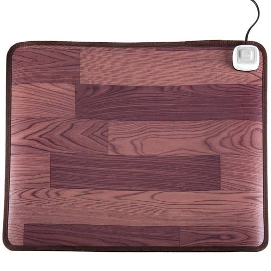 Tapis chauffant moquette thermique pour sol et pieds 55 x 49 cm 100W couleur chêne