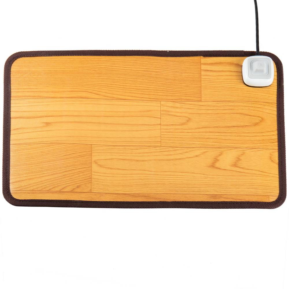 Esteira térmica tapete com aquecimento para solo e os pés 49 x 30 cm 60W cor de faia