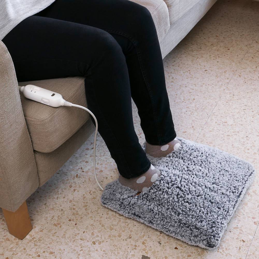 Almofada térmica com furos para os pés e temperatura ajustável 24W cinza 38x38cm