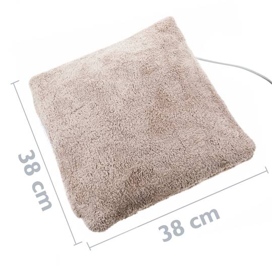 Cuscino termico elettrico con fori per piedi e temperatura regolabile 24W marrone 38x38cm