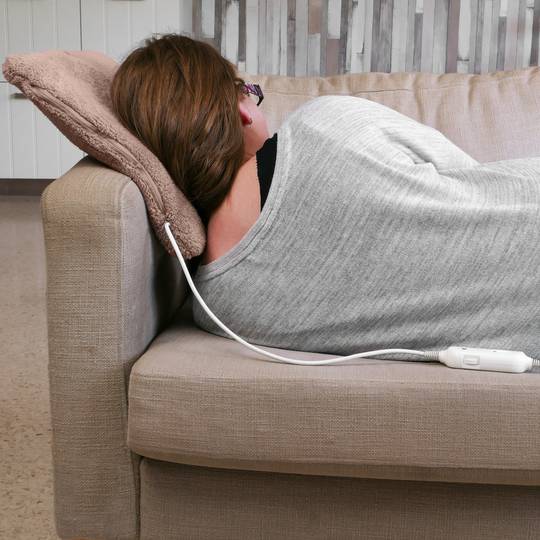 Cuscino termico elettrico con fori per piedi e temperatura regolabile 24W marrone 38x38cm