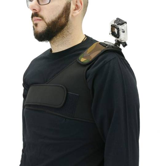 Neoprene shoulder harness for GoPro Hero