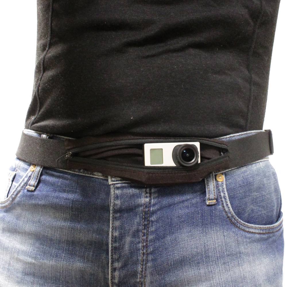 Cinturón elástico con bolsillos cremallera para GoPro Hero