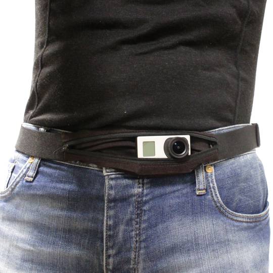 Cinturón elástico con bolsillos cremallera para GoPro Hero