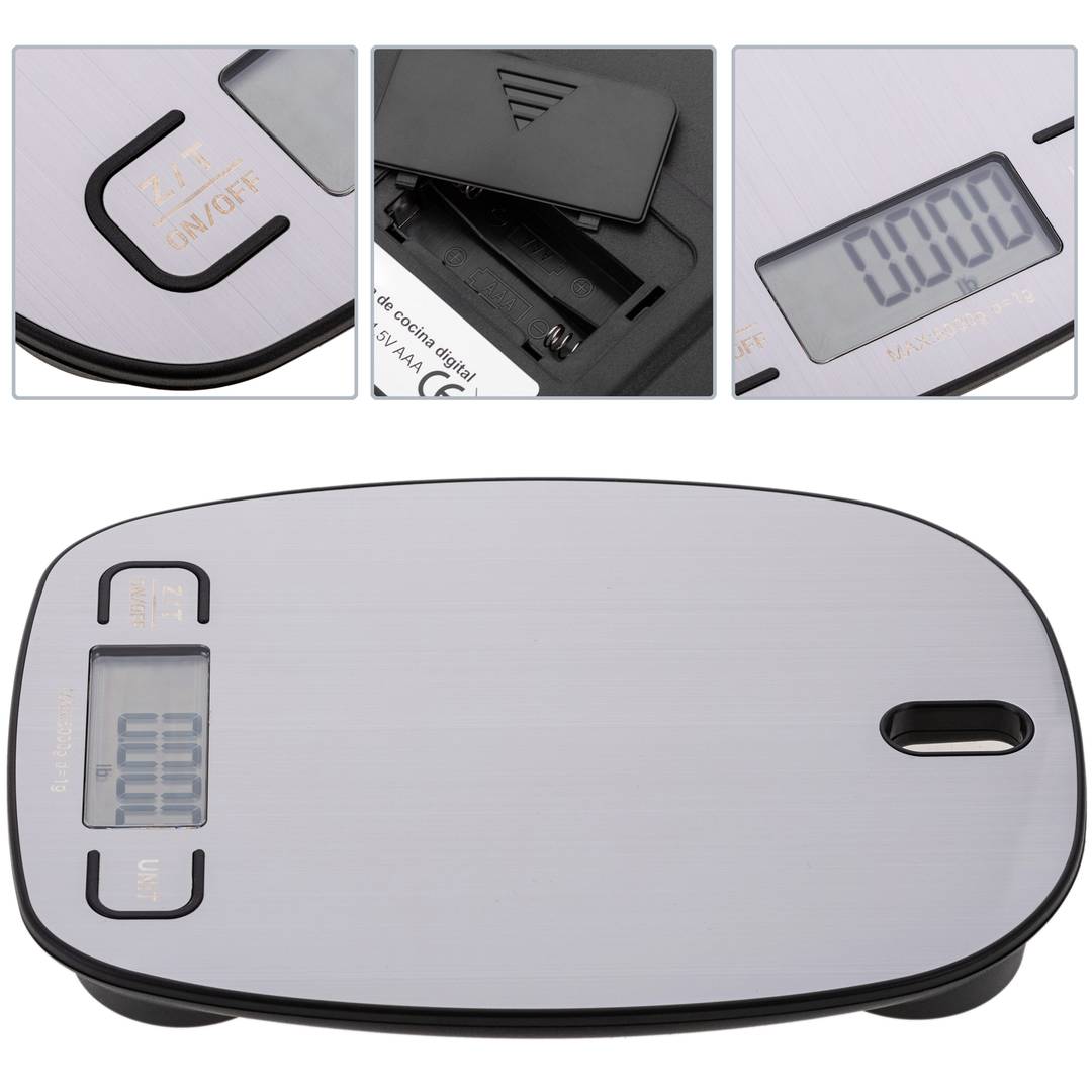 Balanza digital de 5 Kg con plataforma de cristal
