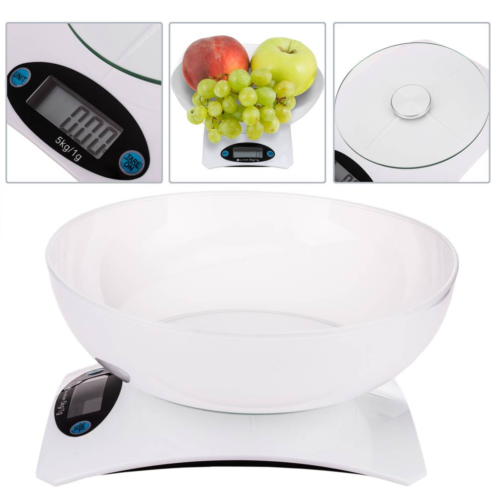 Electronic kitchen scale with bowl 5kg lcd, CATEGORIES \ Scale \ Kitchen