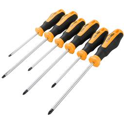 Joc 6 de tornavisos CrV plans 5.5mm 6.5mm Phillips PH1 PH2 Pozidriv PZ1 PZ2