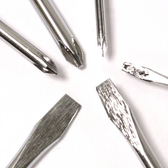 Jogo 6 chave de fenda CrV planos 3mm 5mm 6mm Phillips PH0 PH1 PH2