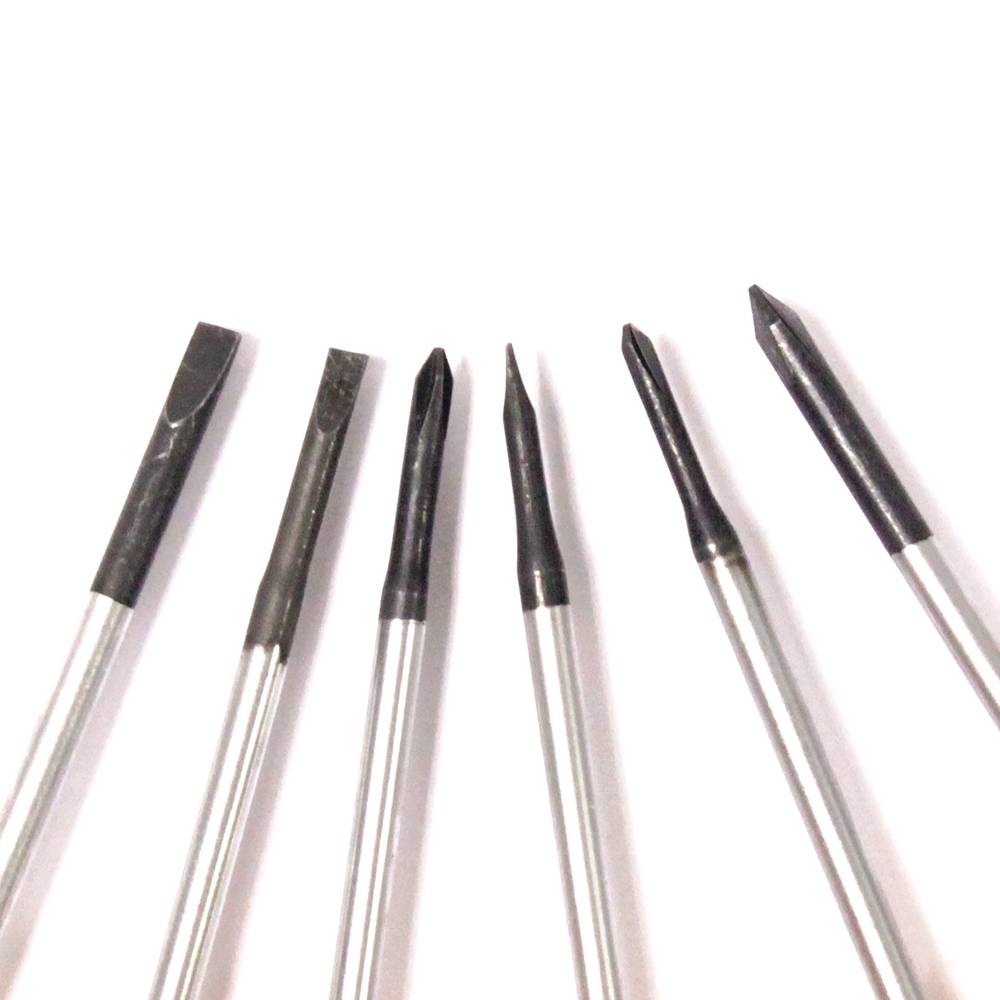 Set of 6 screwdriver CrV 50mm slotted 2.0mm 2.5mm 3.0mm Phillips PH000 PH00 PH0