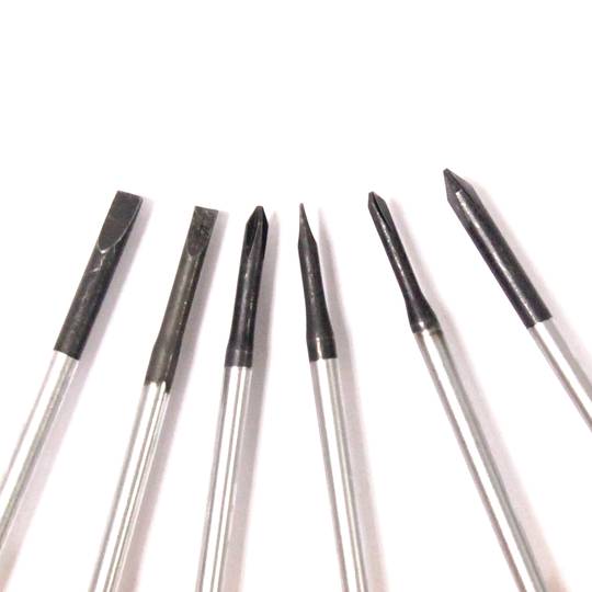Set of 6 screwdriver CrV 50mm slotted 2.0mm 2.5mm 3.0mm Phillips PH000 PH00 PH0