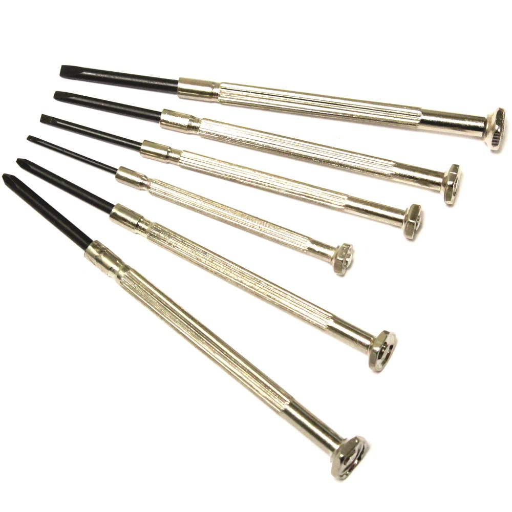 Set of 6 screwdriver CrV slotted 1.4mm 2.0mm 2.4mm 3.0mm Phillips PH0 PH1