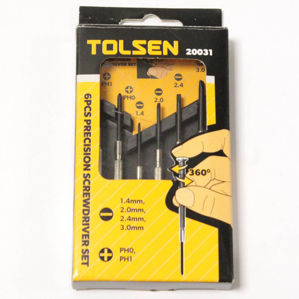 Set of 6 screwdriver CrV slotted 1.4mm 2.0mm 2.4mm 3.0mm Phillips PH0 PH1