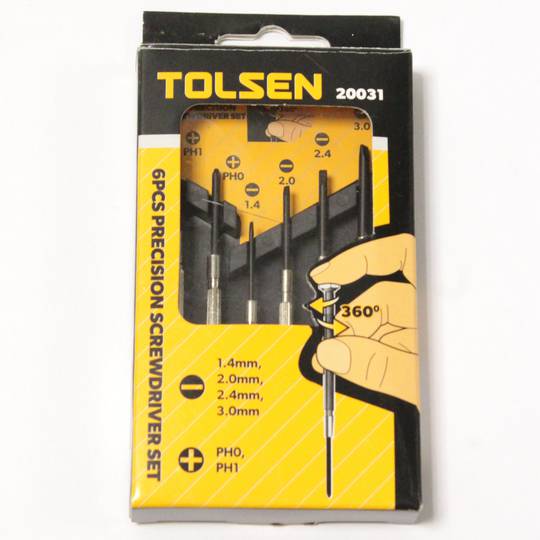 Set of 6 screwdriver CrV slotted 1.4mm 2.0mm 2.4mm 3.0mm Phillips PH0 PH1