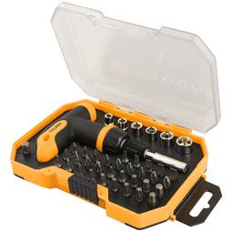 Set von 32 Schraubenzieher und 6 Tasten mit Ratsche