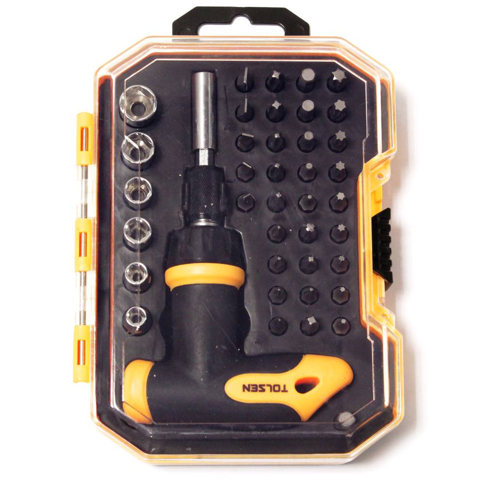Conjunto de 32 chaves de fenda e 6 teclas com tube catraca