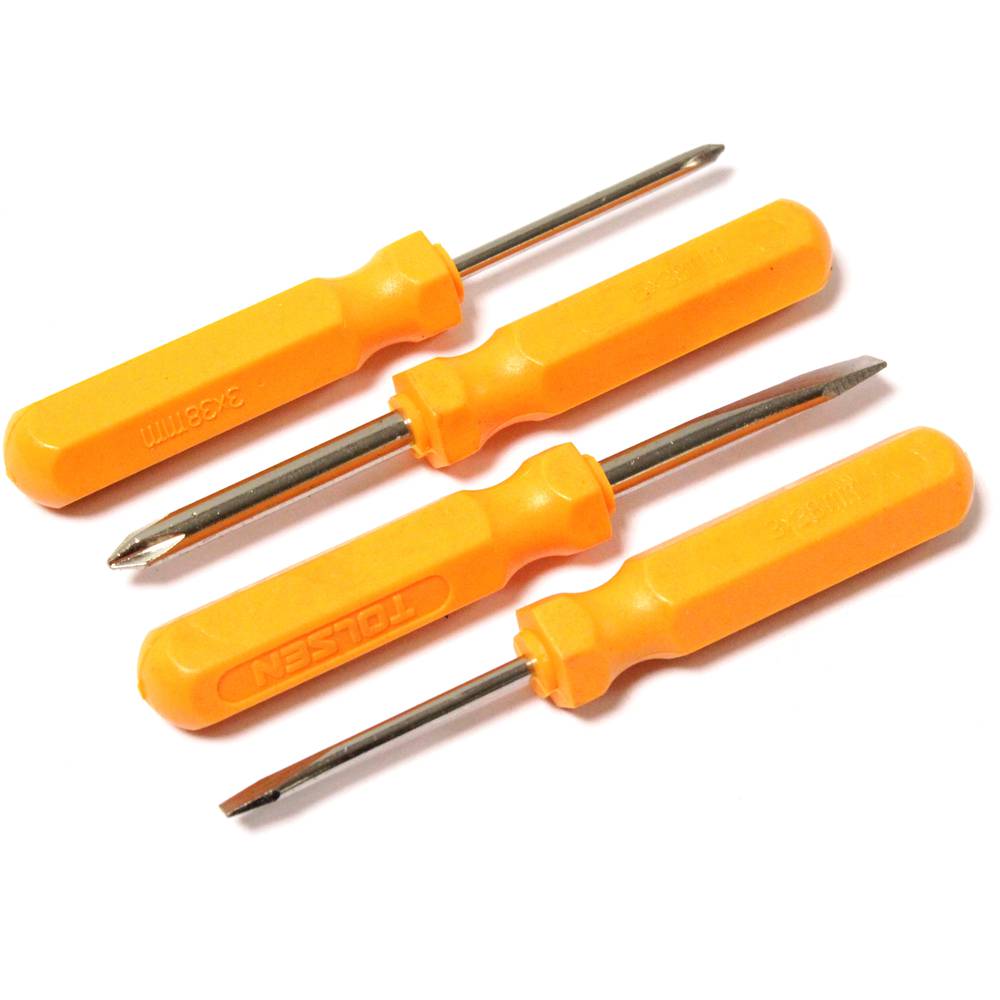 Set 4 platte schroevendraaiers 3 mm 5 mm Phillips PH0 PH1