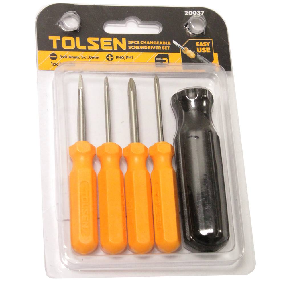 Set 4 platte schroevendraaiers 3 mm 5 mm Phillips PH0 PH1