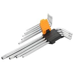 Chiavi a brugola compatibile Torx CrV Set di 9 unità extra lungo