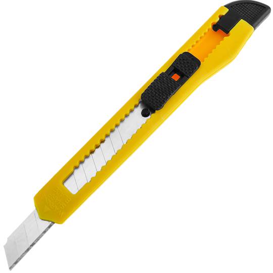 Cutter snapoff with blade 9mm made of plastic