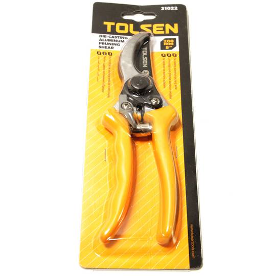 Tijeras de podar jardín 200mm de herramientas Tolsen con mango metal y teflón