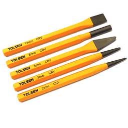 Burins Ciseaux plats à froid pour mecanicien et maçon de 150 mm 5-pack