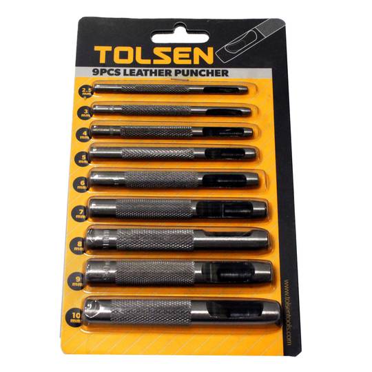 Zestaw 9 okrągłych narzędzi do wykrawania dłuta Tolsen