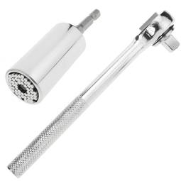 Universal Schraubenschlüssel Klein Mehrzweck 7-19 mm mit Bohrer Adapter und Umschaltknarre