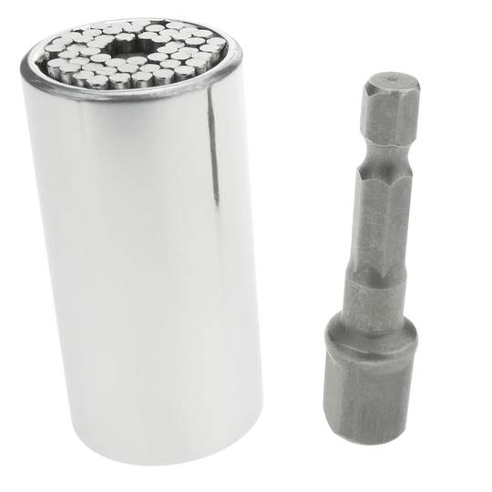 Universal Schraubenschlüssel Klein Mehrzweck 7-19 mm mit Bohrer Adapter und Umschaltknarre