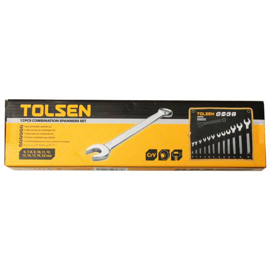 Combination spanner kit of 12 CrV wrench with cloth case