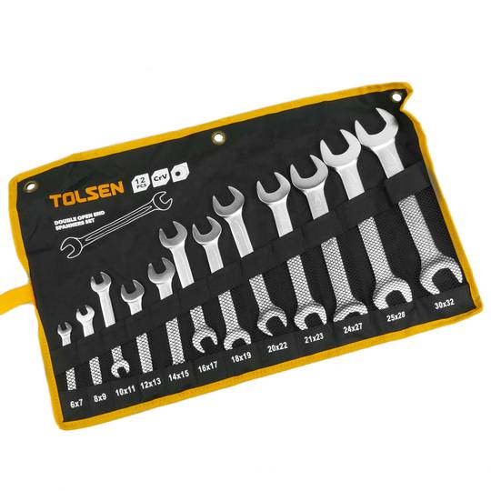 Chiavi combinate di CrV set de 12 con custodia in tessuto