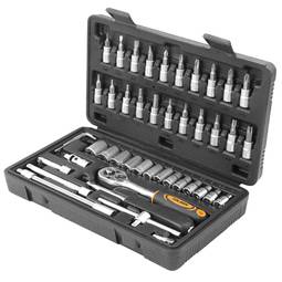 1/4 "ratelsleutelhouder met dopsleutels en 46-delige tips