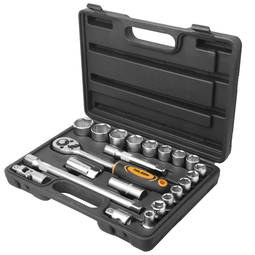 Case of 1/2" ratchet wrench with socket wrenches 22 pieces