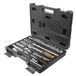 Caixa de chave de catraca de 1/2" 1/4" com chaves de soquete de 39 peças
