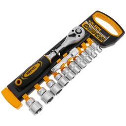 3/8 "ratelsleutel met 10 dopsleutels