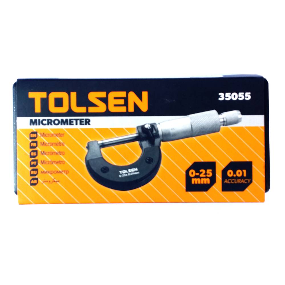Micròmetre de 25mm analògic d'eines Tolsen
