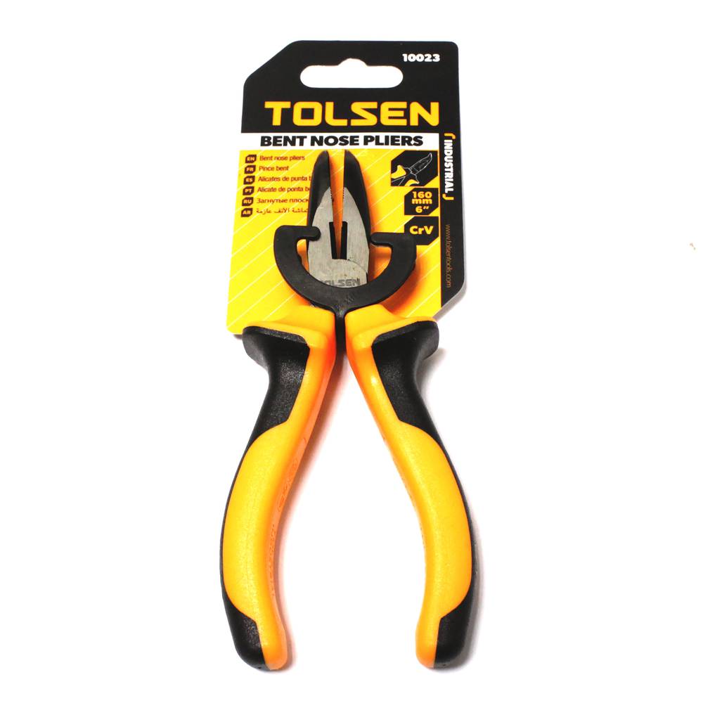 Uniwersalne szczypce CrV 160 mm z drobną zakrzywioną końcówką